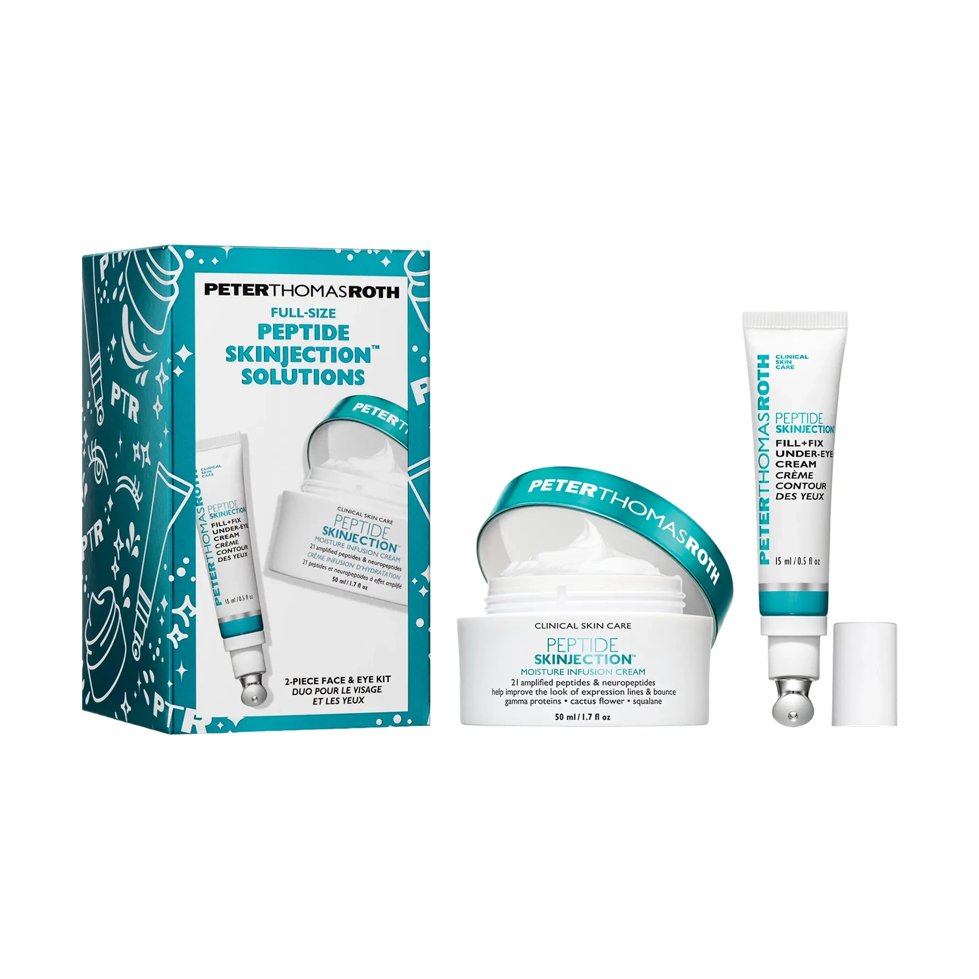 Полноразмерный набор для комплексного антивозрастного ухода Full-Size Peptide Skinjection™ 2-Piece Kit Face & Eye Kit PETER THOMAS ROTH