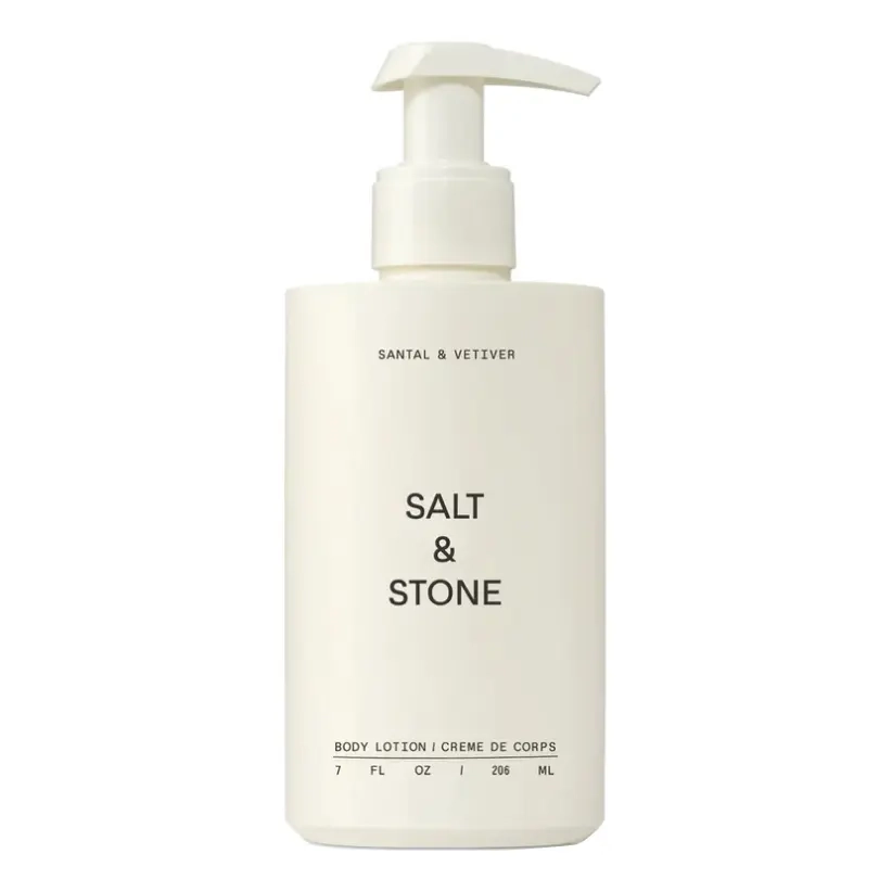 Зволожуючий лосьйон для тіла з ароматом сандалового дерева та ветиверу Body Lotion Santal & Vetiver SALT & STONE Обʼєм 206 мл