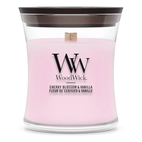 Ароматична свічка з нотами цвіту вишні та ванілі Mini Cherry Blossom & Vanilla woodwick
