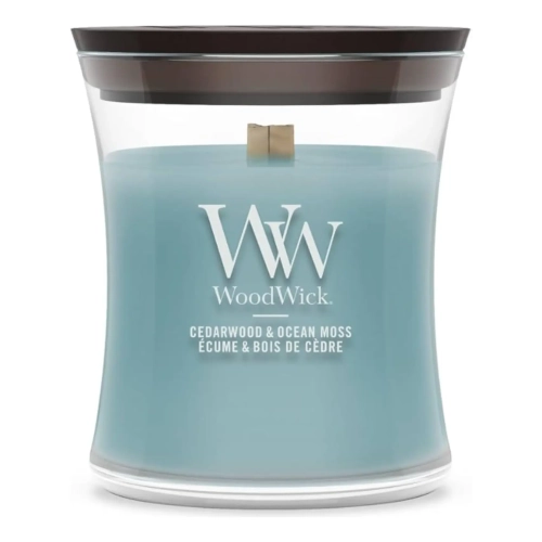 Ароматична свічка з нотами кедру та океанічним мохом Mini Cedarwood & Ocean Moss woodwick