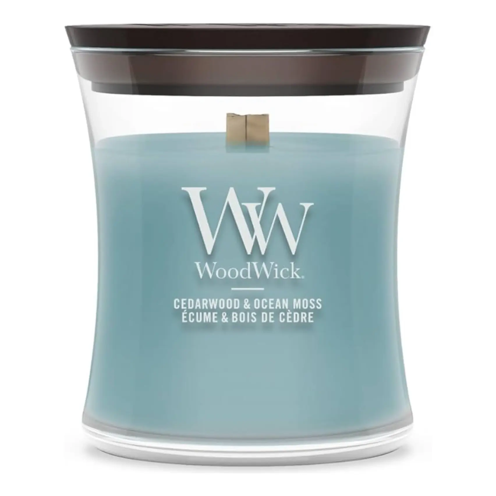 Ароматична свічка з нотами кедру та океанічним мохом Mini Cedarwood & Ocean Moss WOODWICK Вага 85 г