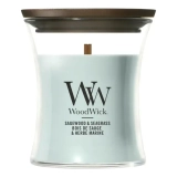 Ароматична свічка з нотами океану та кедра Mini Sagewood & Seagrass WOODWICK Вага 85 г