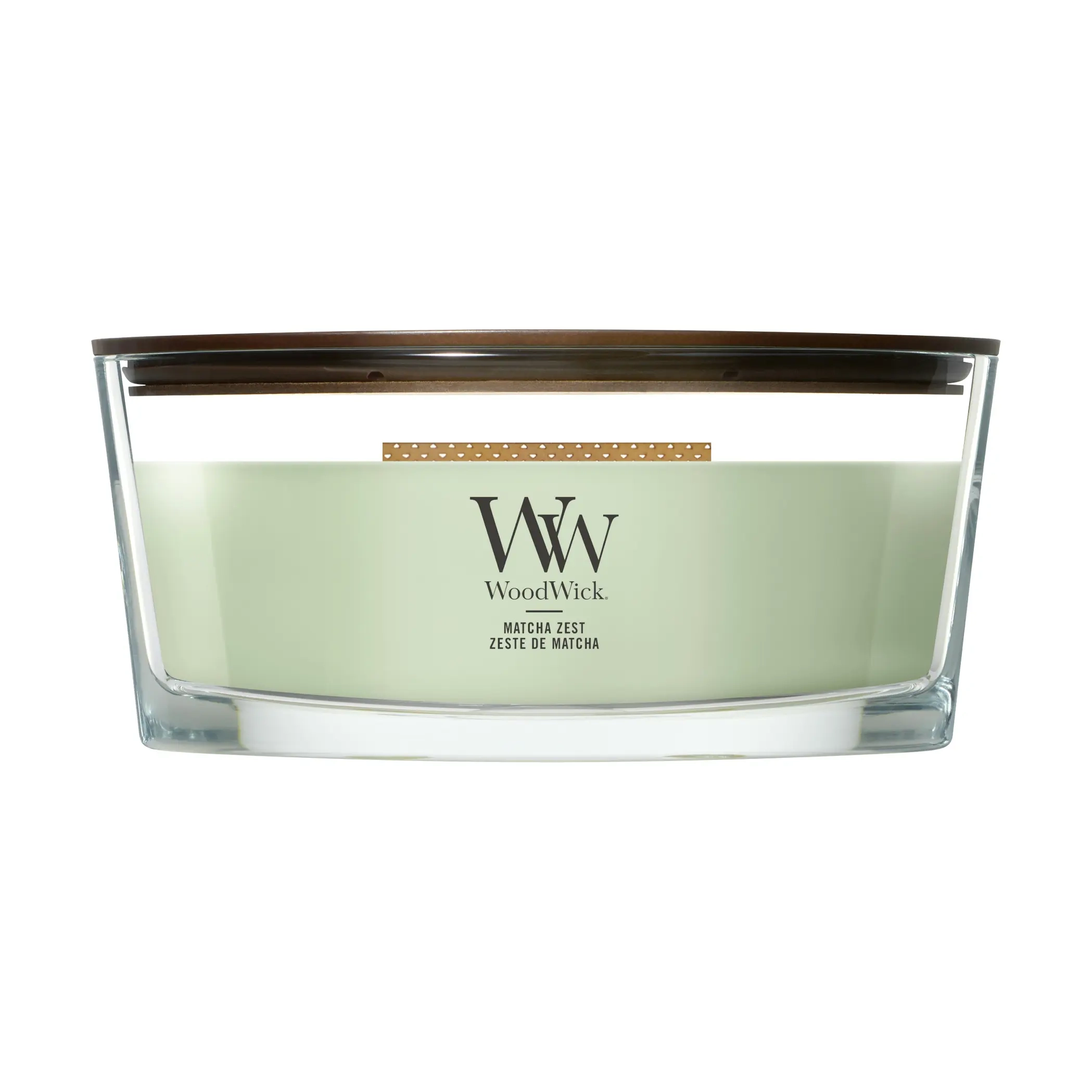 Ароматична свічка з ароматом цитрусових та зеленого чаю Ellipse Matcha Zest WOODWICK Вага 453 г