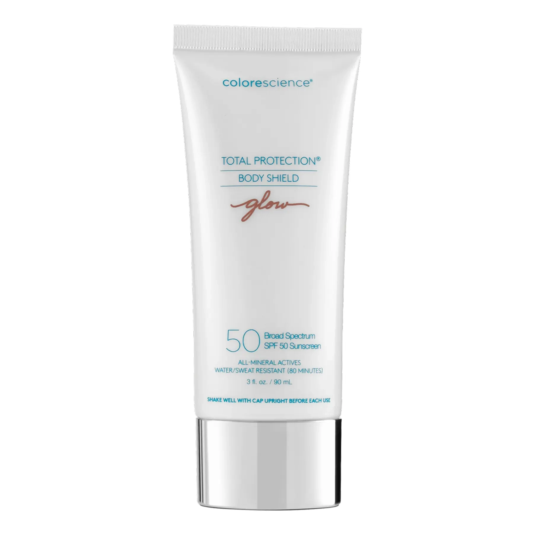 Сонцезахисний крем для тіла з ефектом сяйва Total Protection® Body Shield Glow SPF 50 COLORESCIENCE Обʼєм 90 мл
