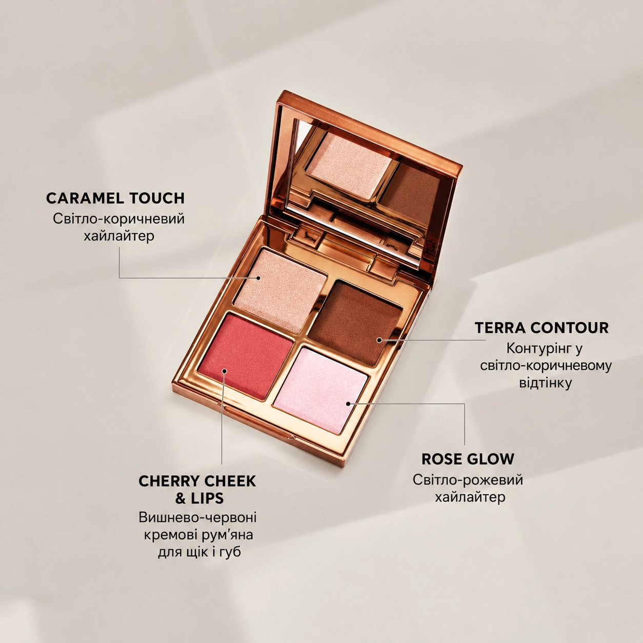 Багатофункціональна палетка для обличчя Glow Me Up Face Palette MASQMAI Вага 4 г — фото 7