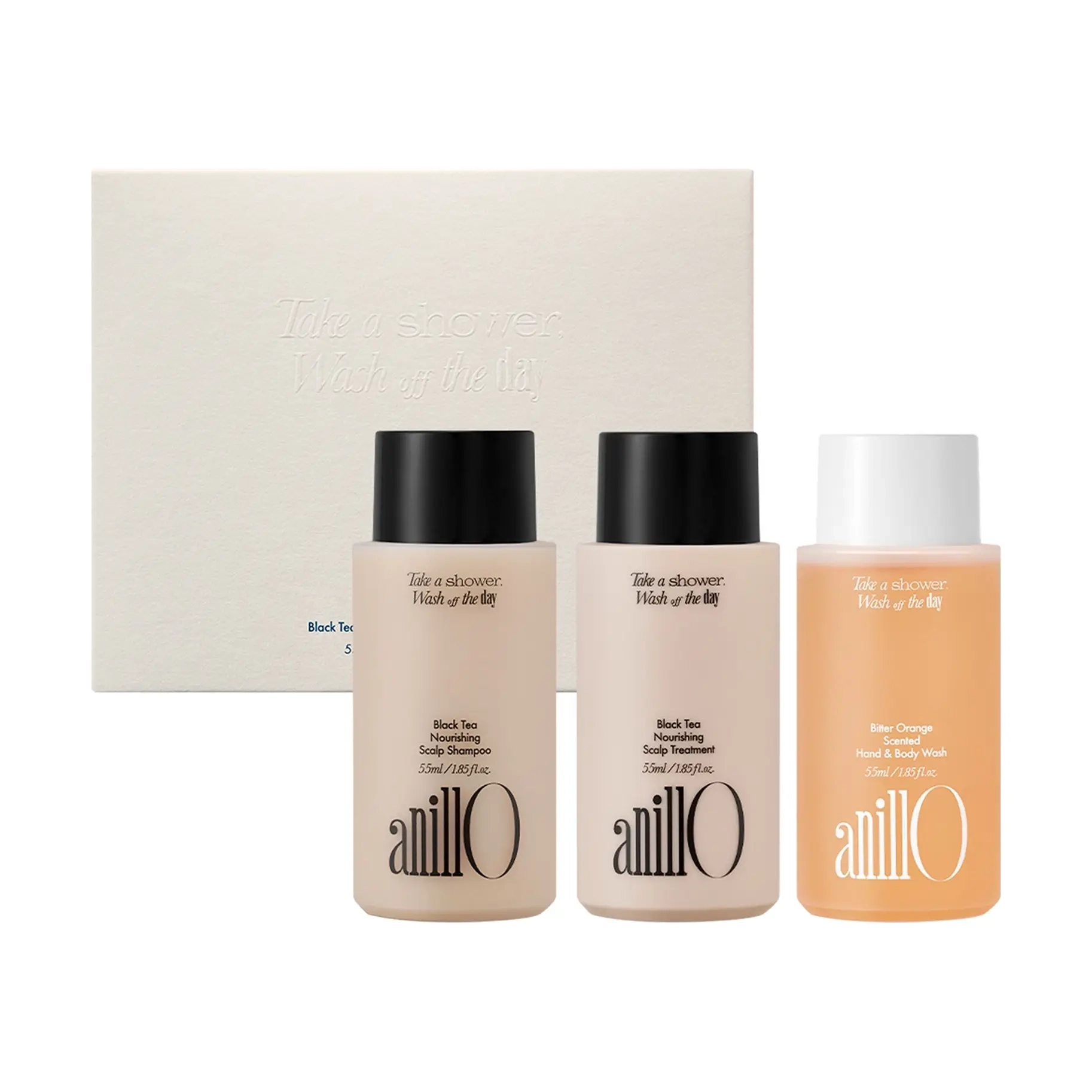 Парфумований набір для догляду за волоссям та тілом Black Tea & Bitter Orange Travel Shower Kit ANILLO