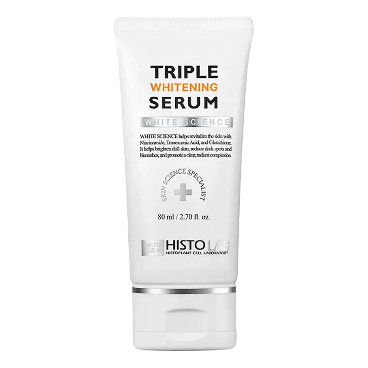 Освітлювальна сироватка для вирівнювання тону шкіри Triple Whitening Serum HISTOLAB Обʼєм 80 мл