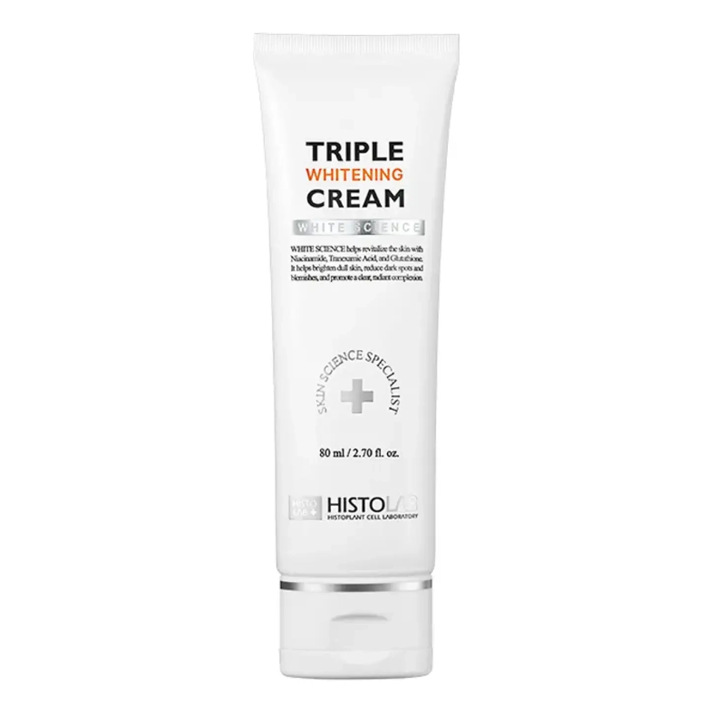 Освітлювальний крем для вирівнювання тону шкіри Triple Whitening Cream HISTOLAB Обʼєм 80 мл