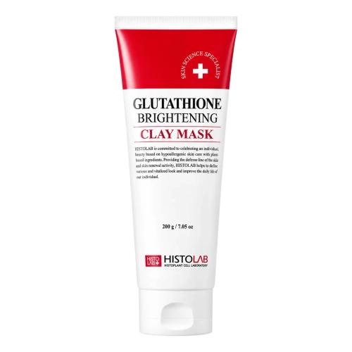 Освітлювальна глиняна маска для вирівнювання тону шкіри Glutathione Brightening Cream Mask histolab