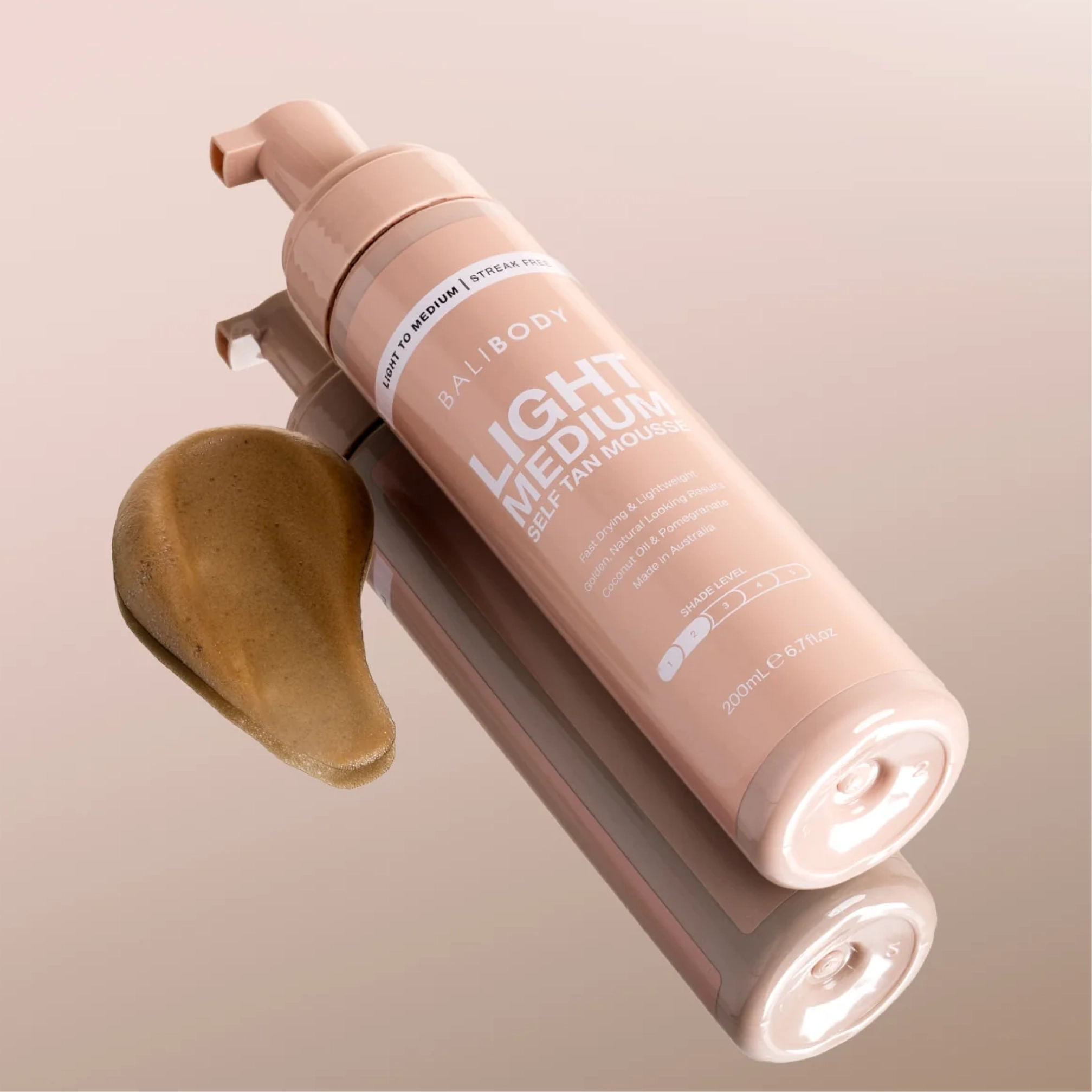 Мус-автозасмага для тіла Light Medium Self Tanning Mousse BALI BODY Обʼєм 200 мл — фото 3