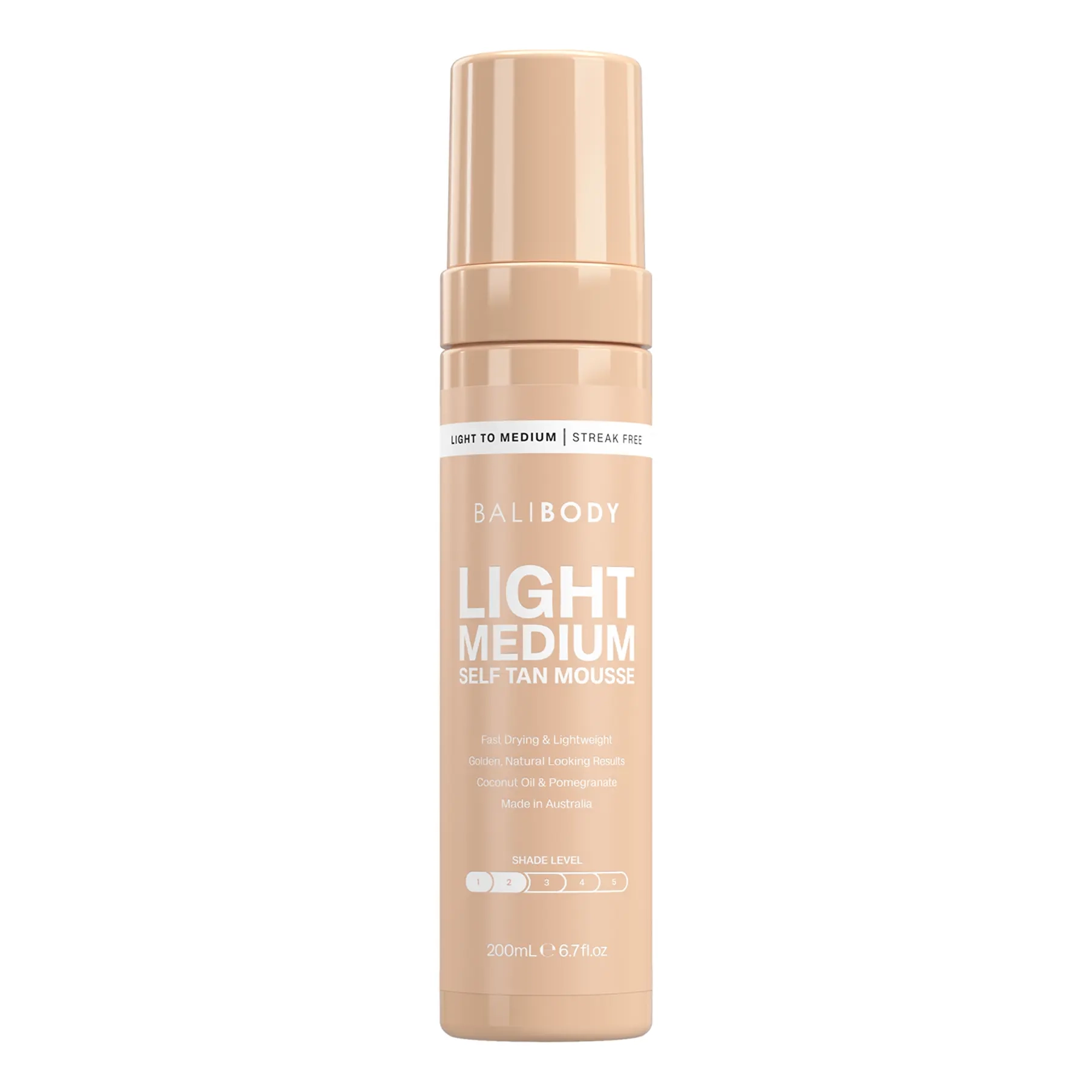 Мус-автозасмага для тіла Light Medium Self Tanning Mousse BALI BODY Обʼєм 200 мл