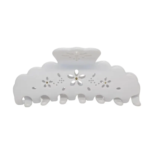 Велика заколка-краб для волосся Big Effing Clip in Blanc Fleur Eyelet EMI JAY