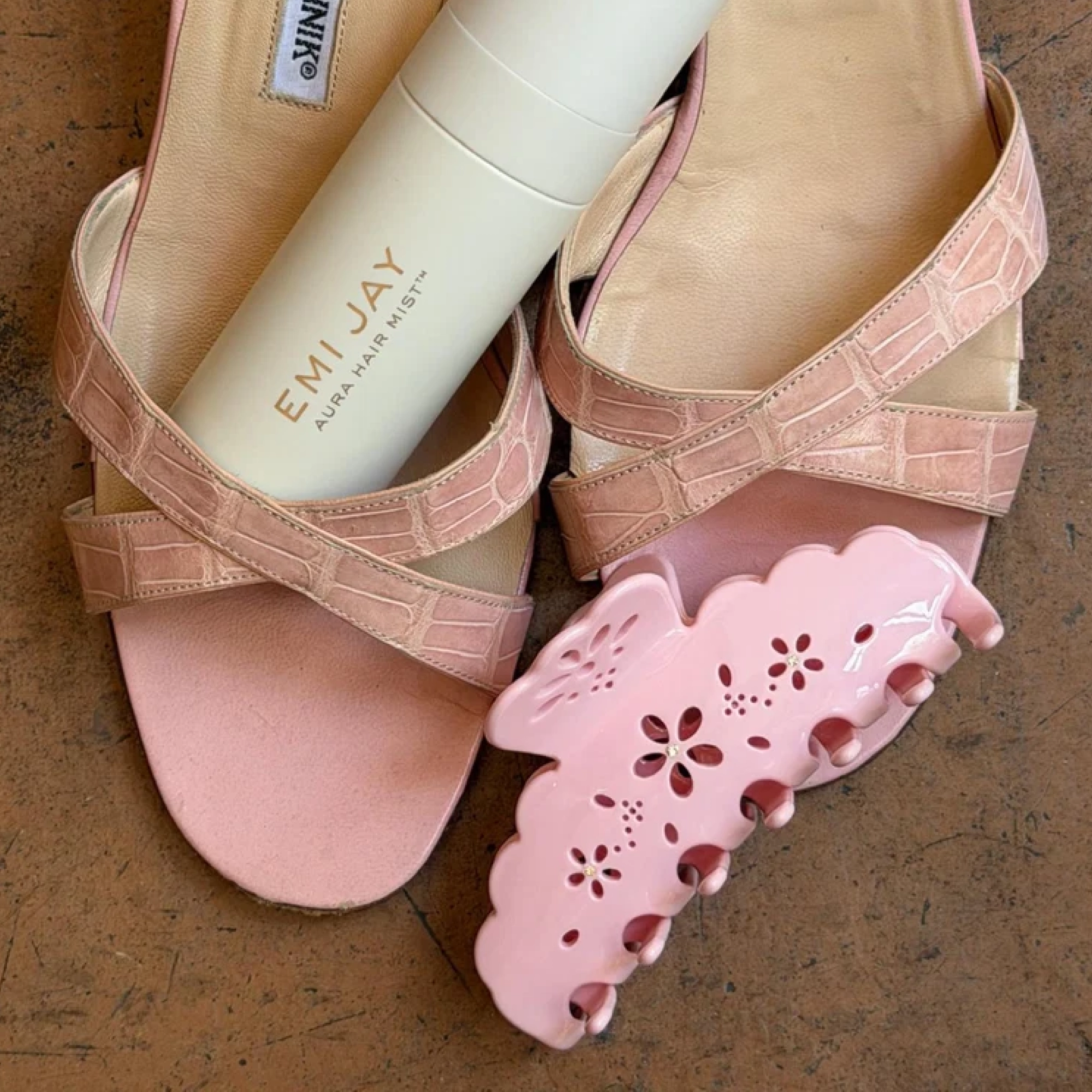 Большая заколка-краб для волос Big Effing Clip in Rose Fleur Eyelet EMI JAY — фото 4