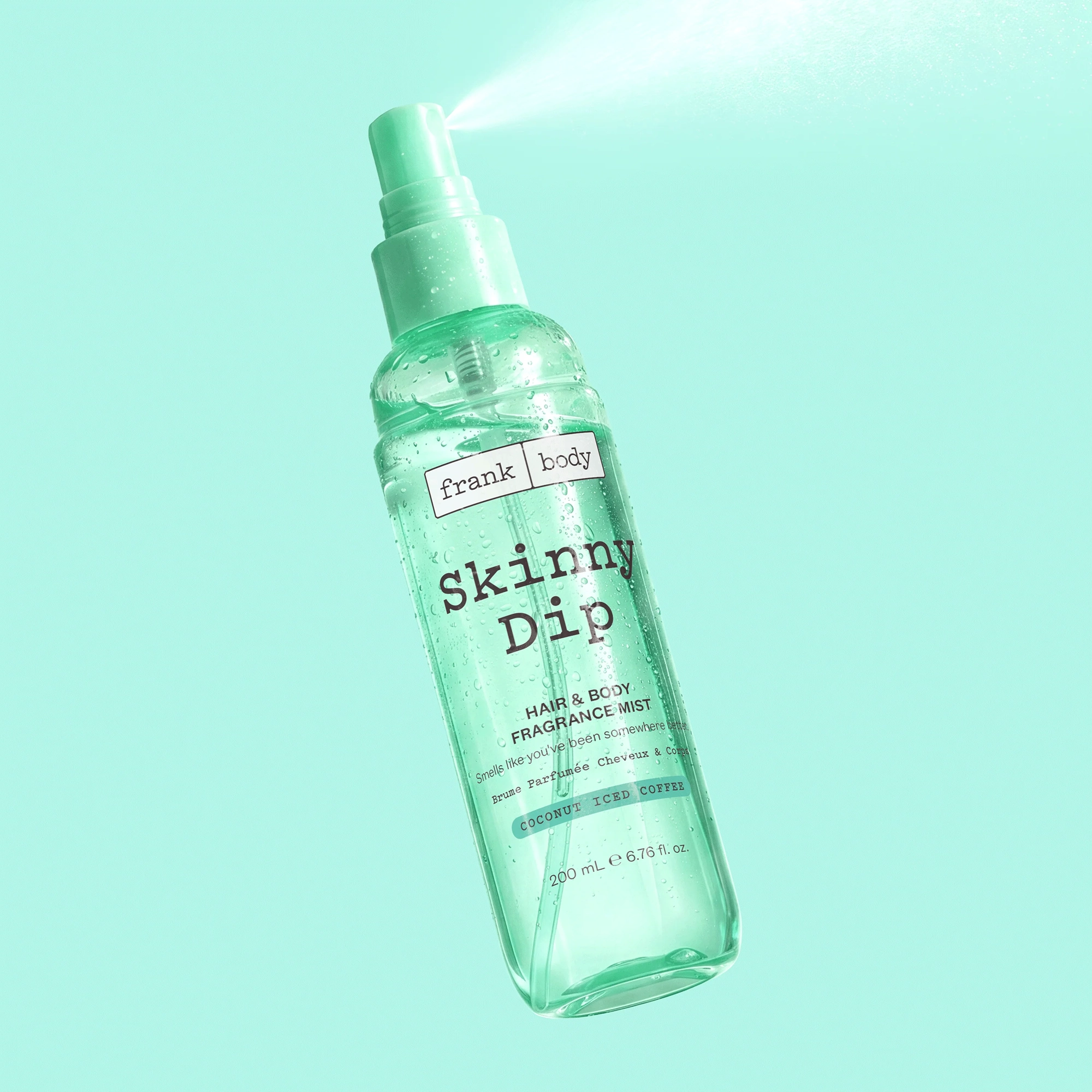 Парфумований міст для волосся та тіла з ароматом кокосового лате Skinny Dip Hair & Body Fragrance Mist FRANK BODY Обʼєм 200 мл — фото 3