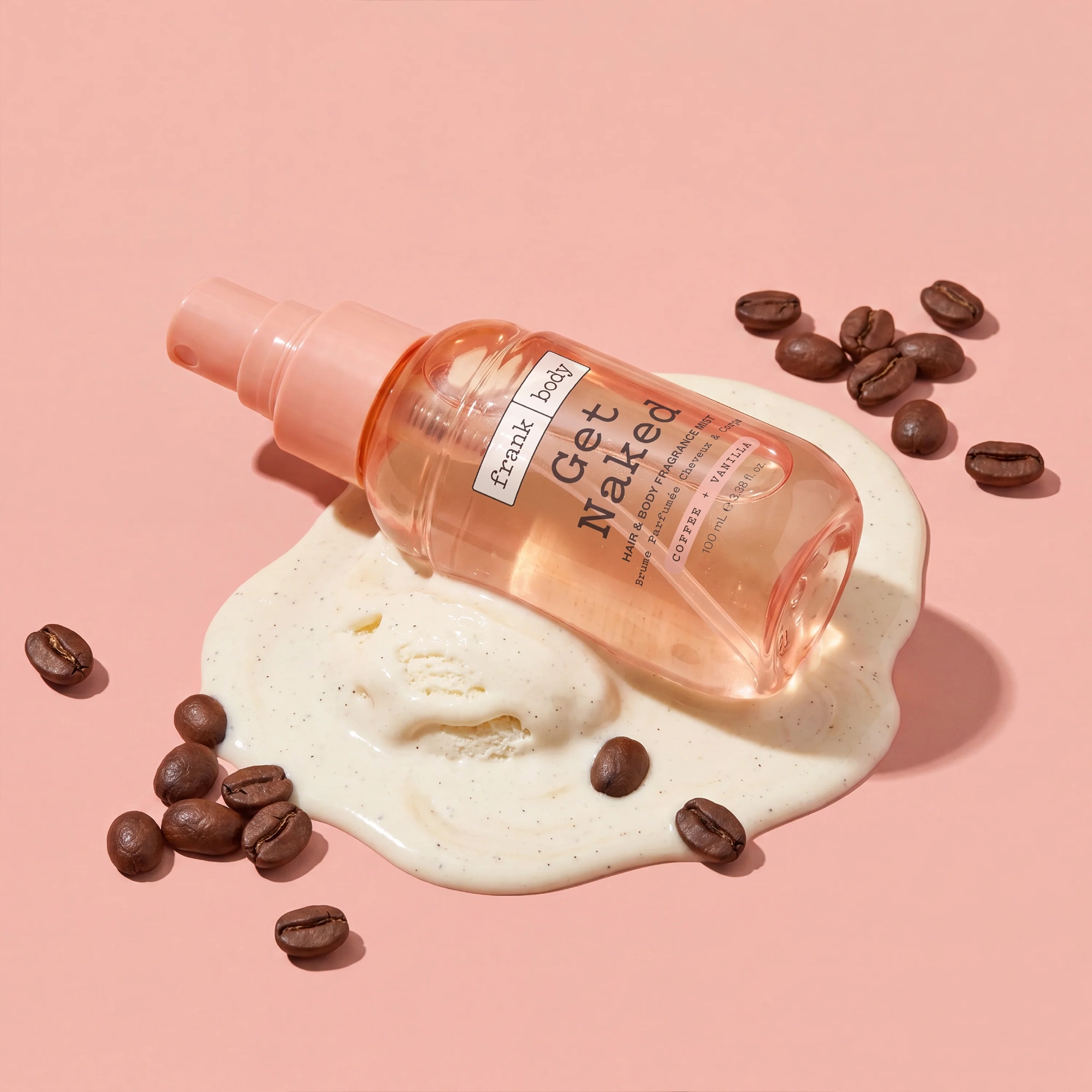 Парфумований міст для волосся та тіла з ароматом кави та ванілі Get Naked Hair & Body Fragrance Mist FRANK BODY Обʼєм 100 мл — фото 4