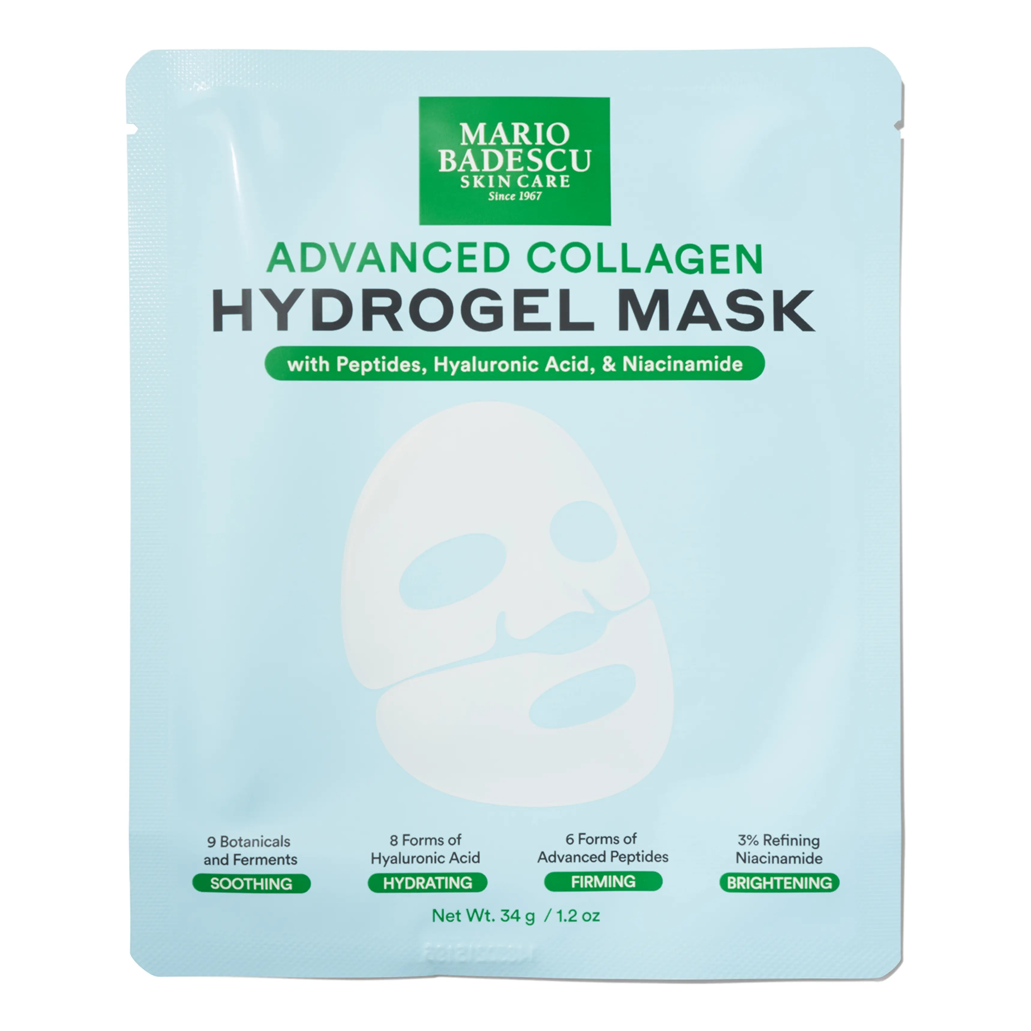 Гідрогелева маска для обличчя з колагеном Advanced Collagen Hydrogel Sheet Mask 1 pcs MARIO BADESCU Вага 34 г