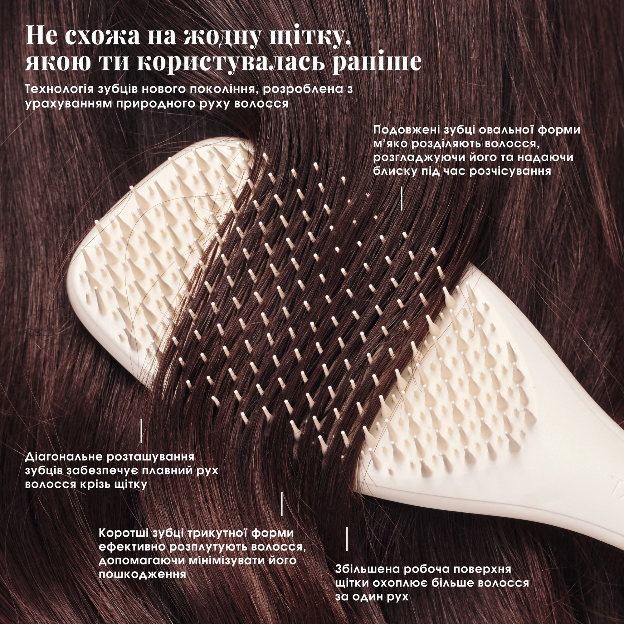 Щітка для прямого та хвилястого волосся The Complete Carebrush Straight To Wavy TANGLE TEEZER Відтінок Halo White — фото 7