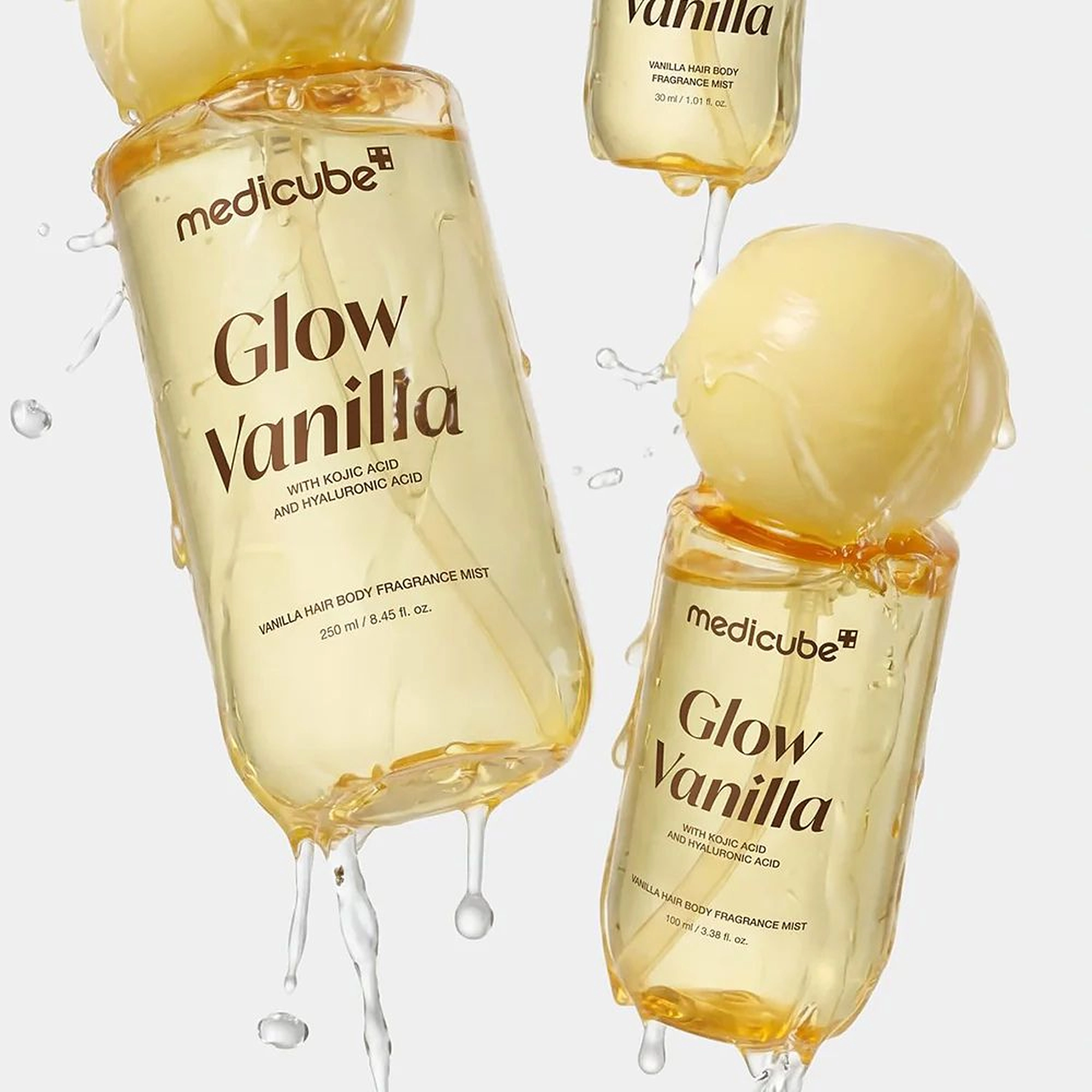Парфюмированный мист для тела и волос Glow Vanilla Hair & Body Fragrance Mist MEDICUBE Объем 100 мл — фото 3