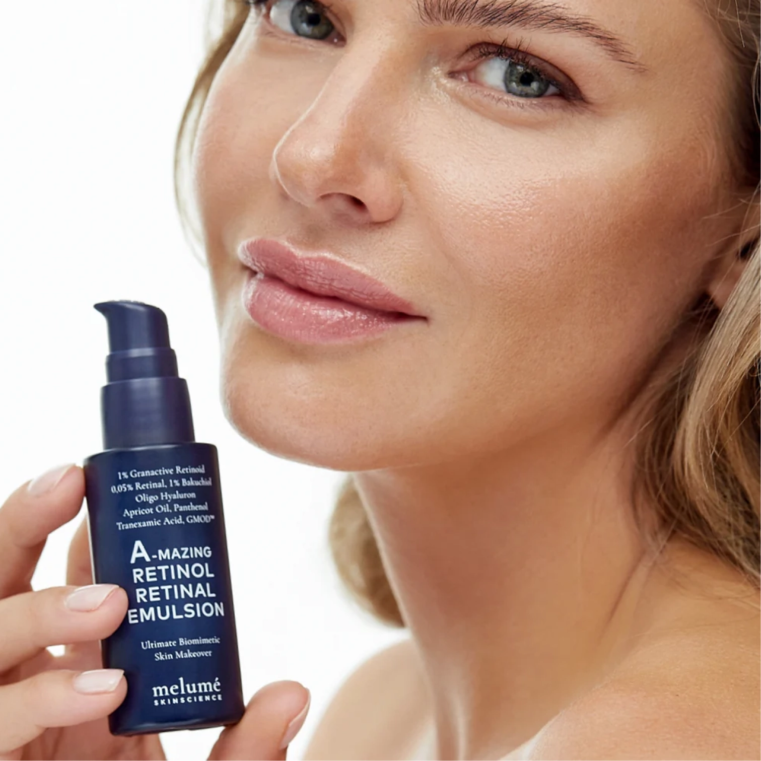 Ночная микроэмульсия с ретиноидом и ретиналем A-mazing Retinol Retinal Emulsion MELUMÉ SKINSCIENCE Объем 30 мл — фото 4
