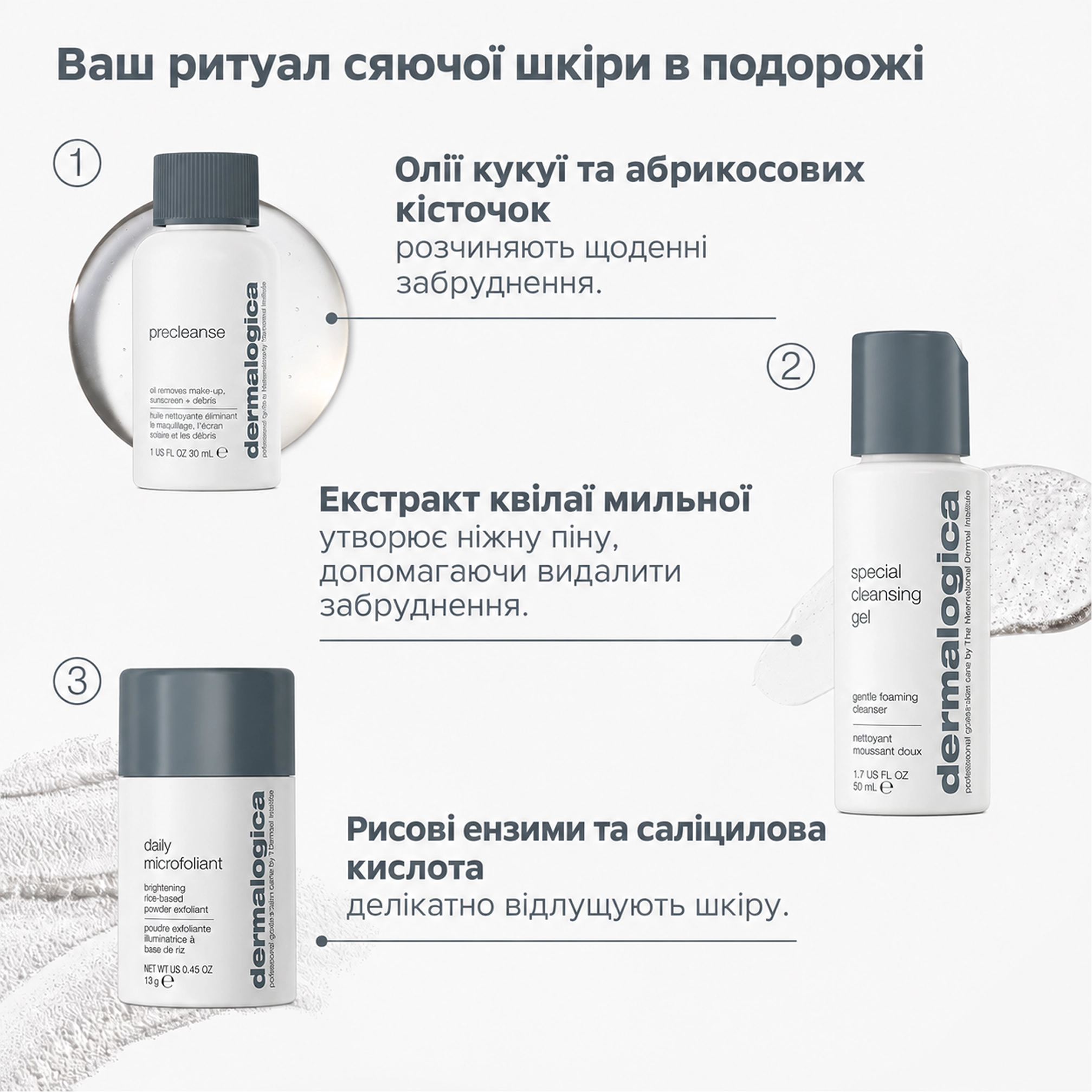 Тревел-набір для подвійного очищення та сяйва шкіри Glow On The Go DERMALOGICA — фото 3