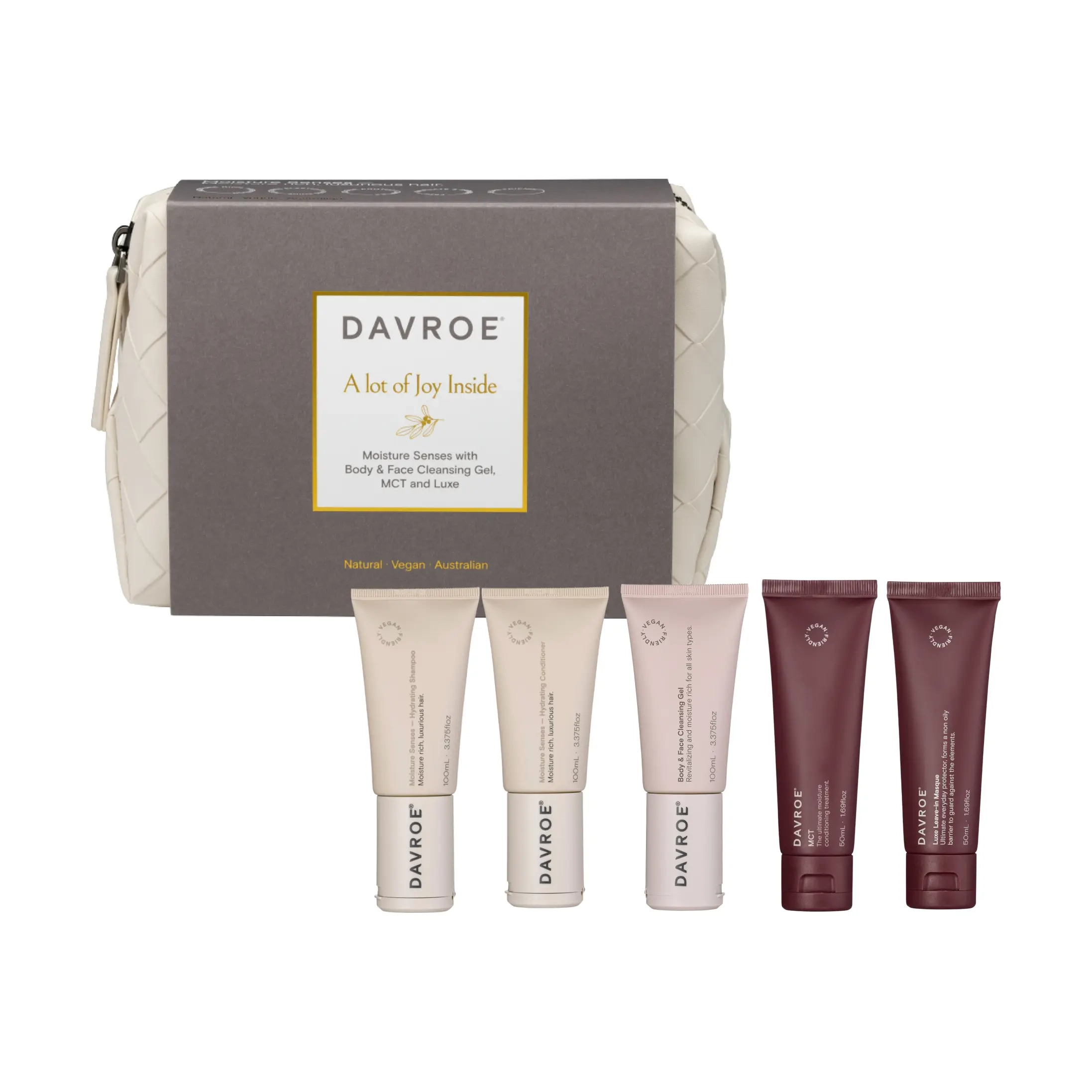 Різдвяний набір для зволоження волосся у тревел-форматі Xmas Moisture Travel Pack DAVROE